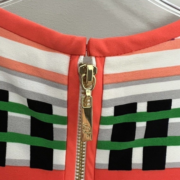 Eliza J Shift Dress Geometric Multicolor Abstract Print Long Sleeve US 4 Small - Picture 5 of 7